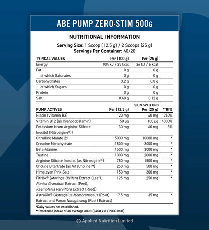 ABE Pump - Pre-Workout - 500g