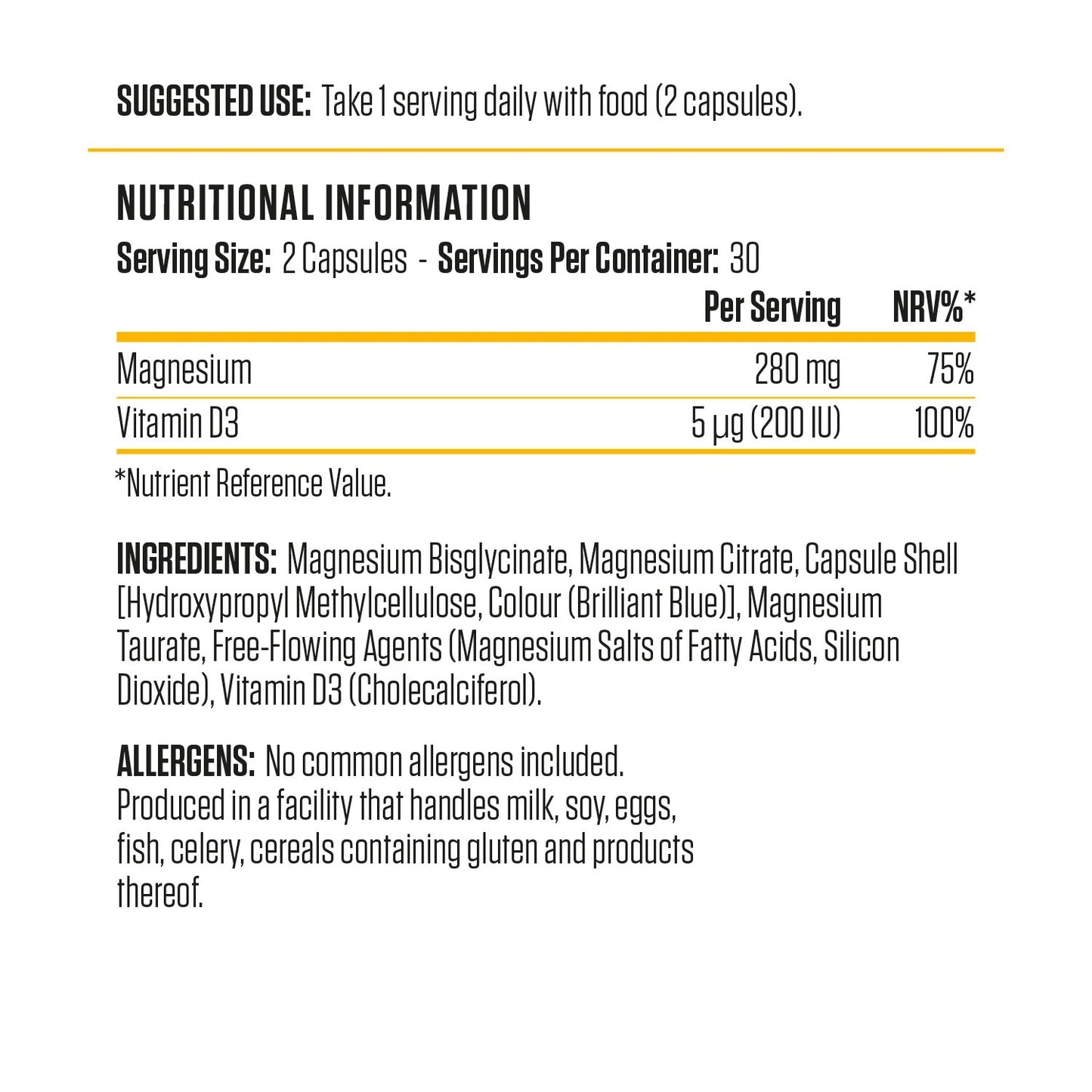 Magnesium & Vitamin D3 - 60 Caps