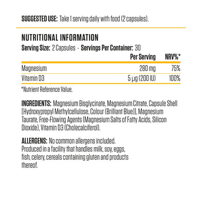 Magnesium & Vitamin D3 - 60 Caps