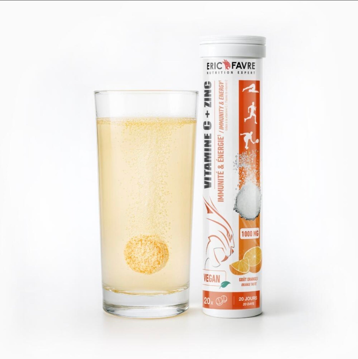 Vitamine C + Zinc Orange 20 comprimés