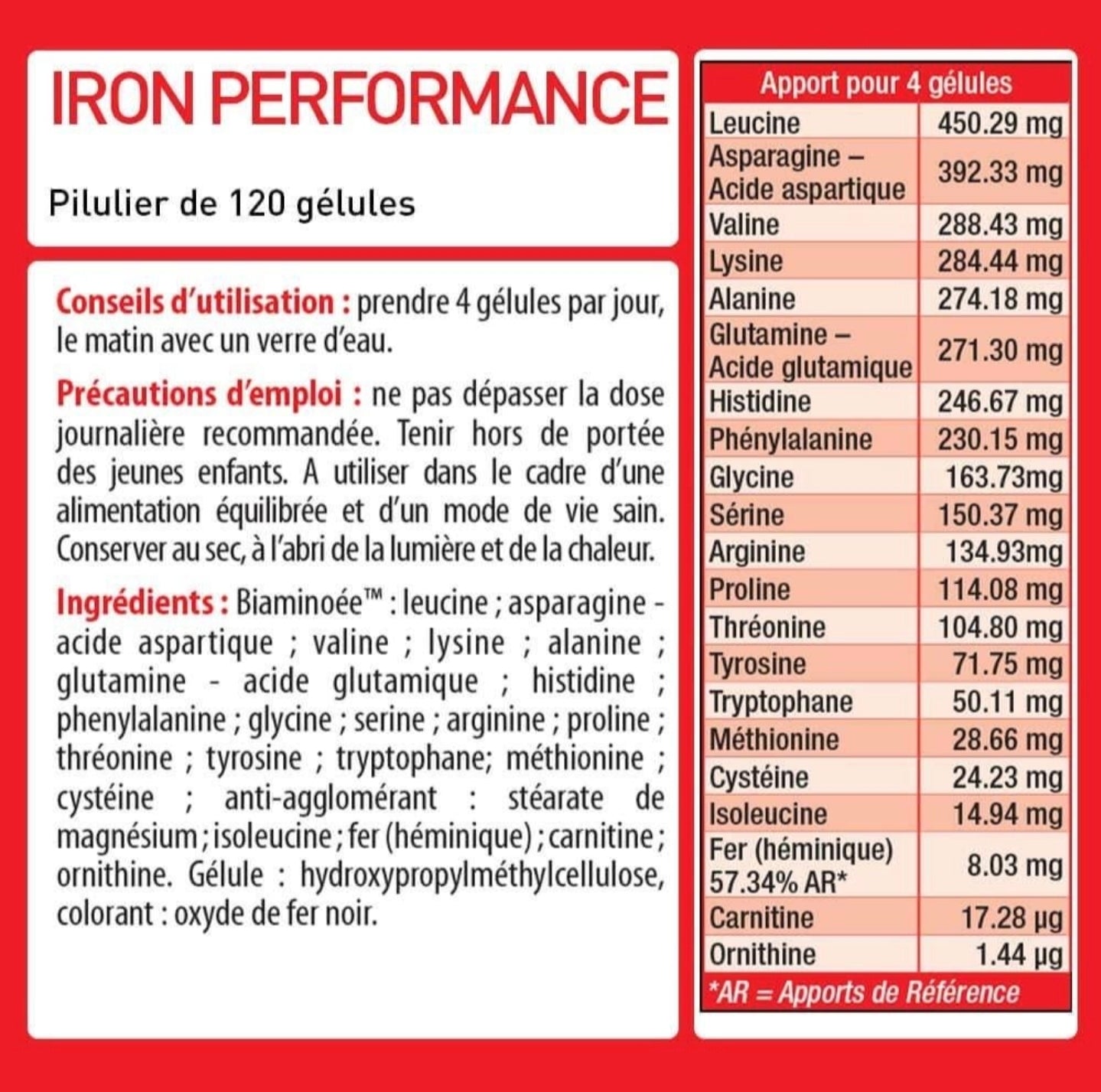 Iron Performance E.A.A - 120 caps