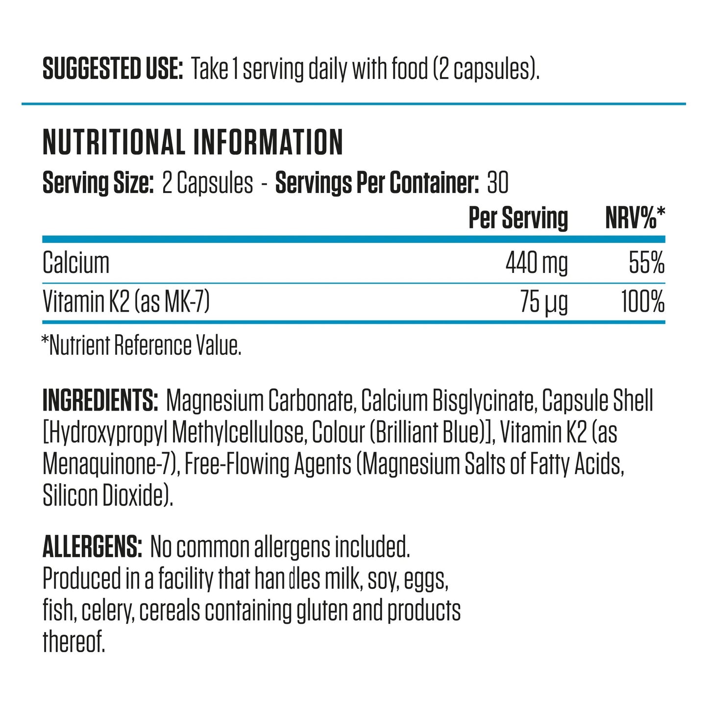 Calcium et vitamine K2