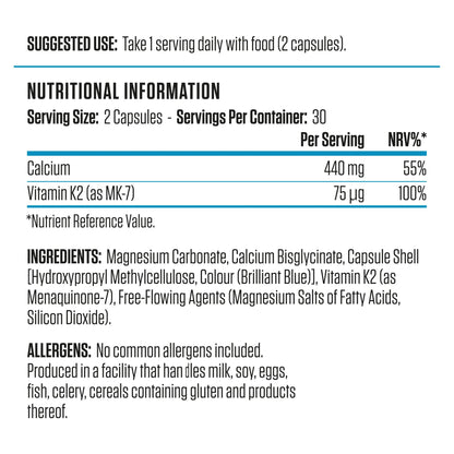Calcium et vitamine K2